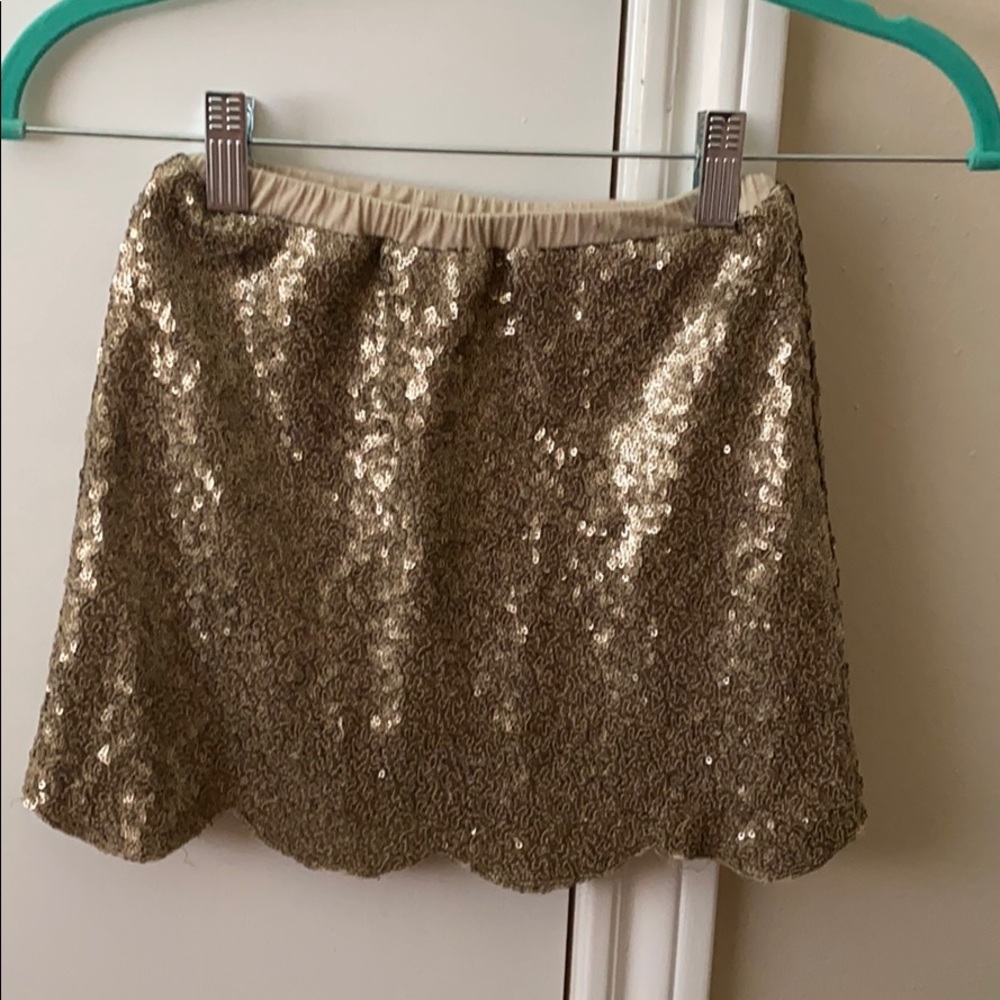 PEEK gold sequin lined skirt 6-7y